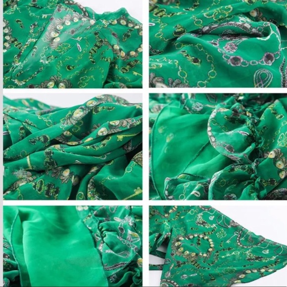 Boho Emerald Green Empire Maxi Dress - Picture 5 of 8